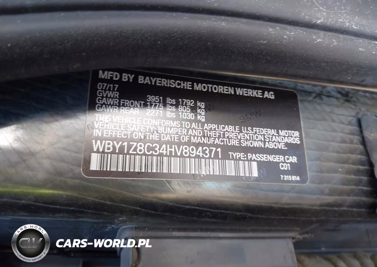 2017 BMW I3 94 Ah W-Range Extender VIN:WBY1Z8C34HV894371 - 9