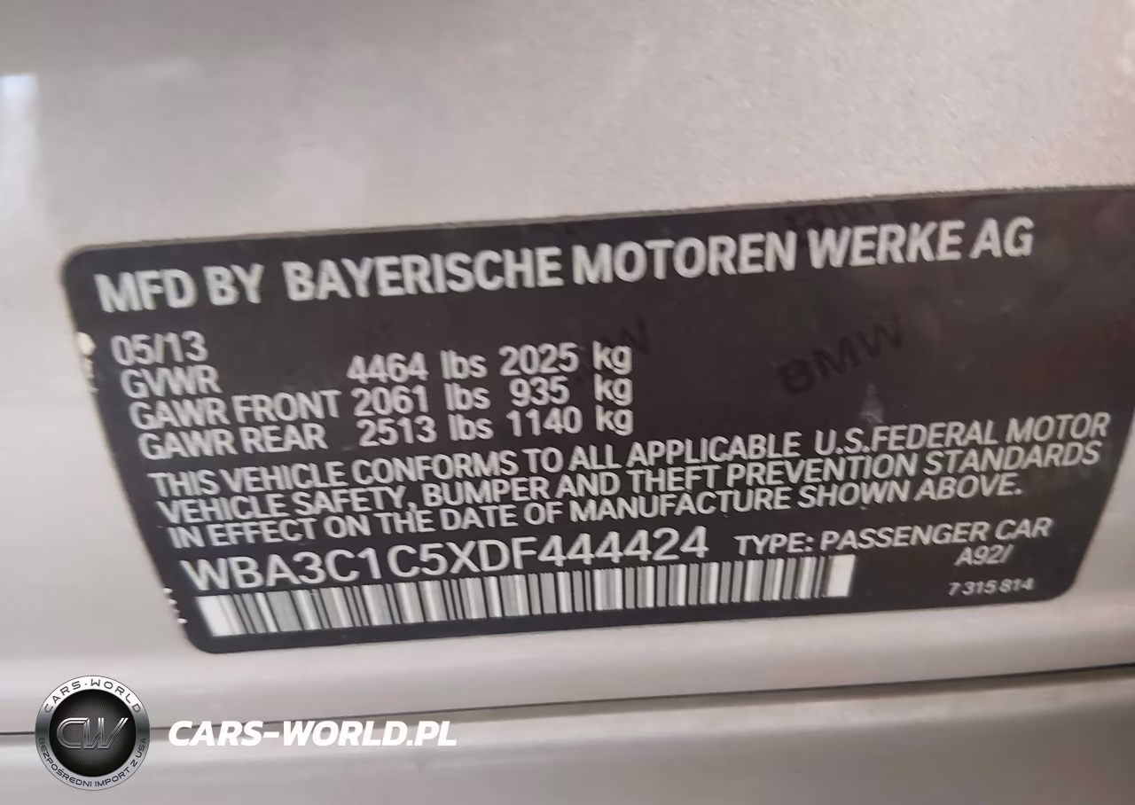 2013 BMW 328I VIN:WBA3C1C5XDF444424 - 9