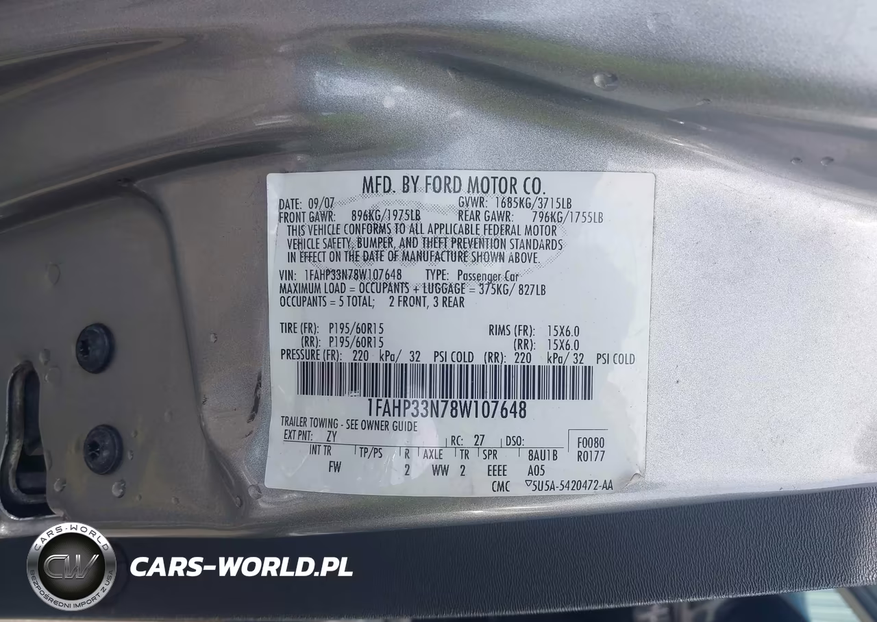 2008 Ford Focus Se-Ses VIN:1FAHP33N78W107648 - 9