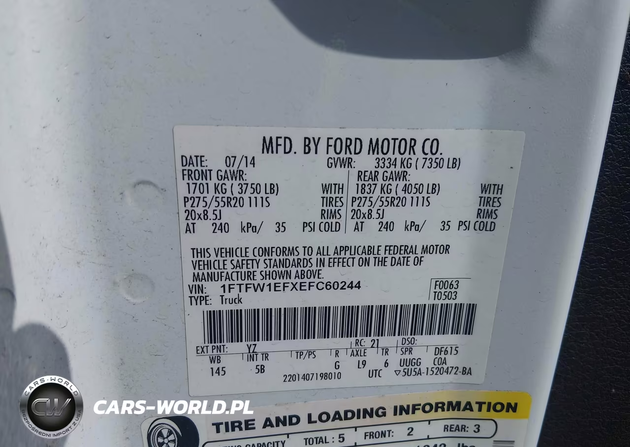 2014 Ford F-150 Fx4 VIN:1FTFW1EFXEFC60244 - 9