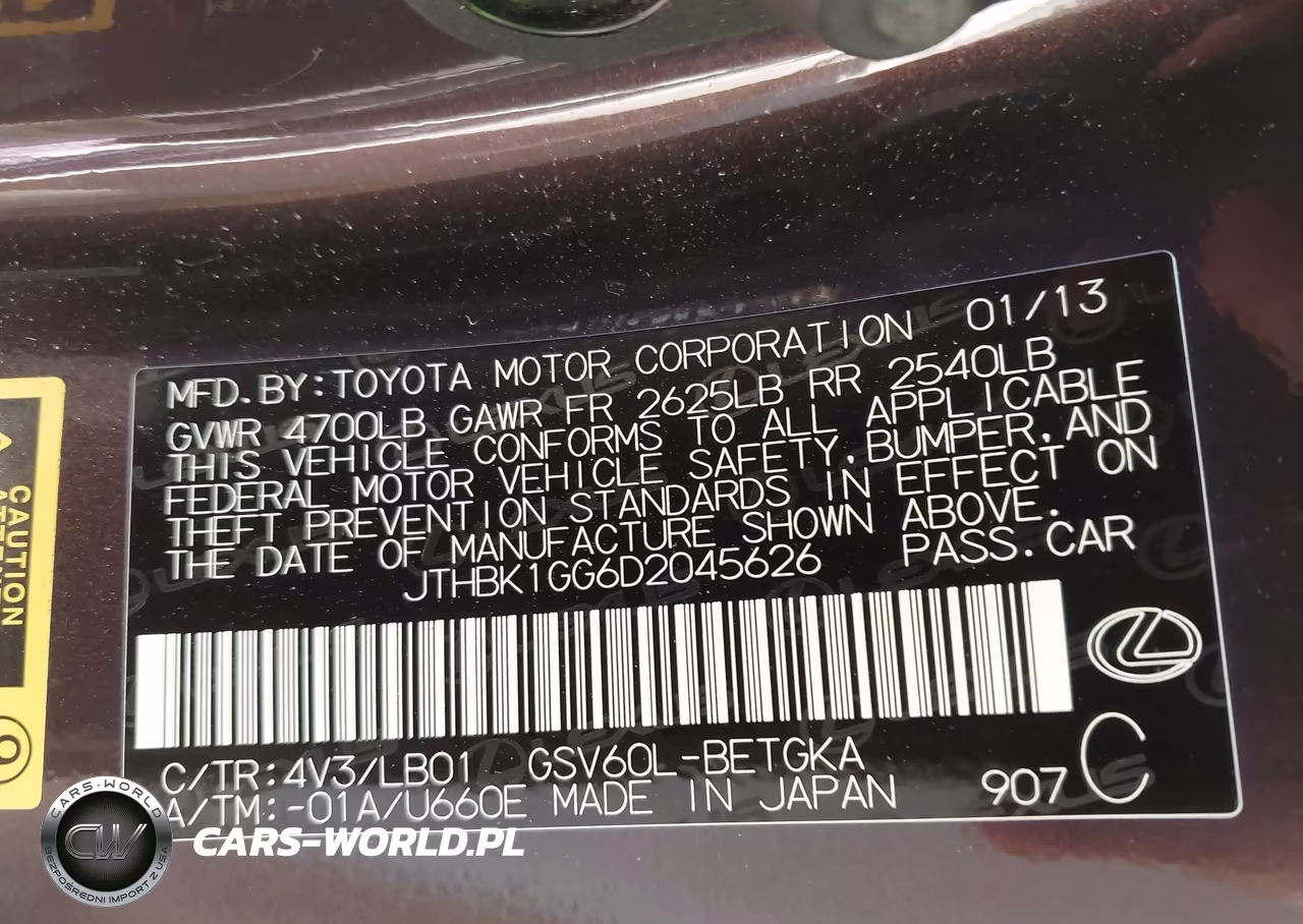 2013 Lexus Es 350 VIN:JTHBK1GG6D2045626 - 9