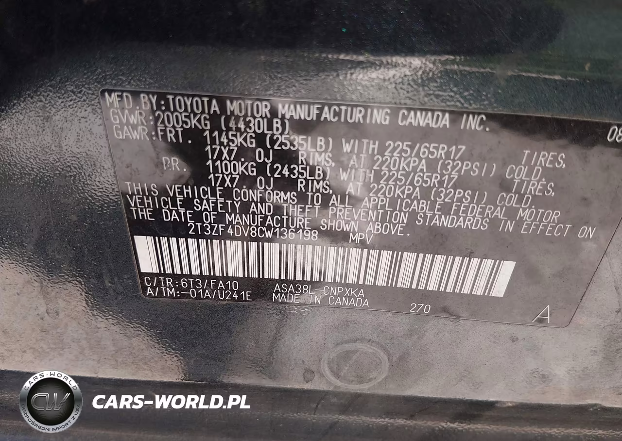 2012 Toyota Rav4 VIN:2T3ZF4DV8CW136198 - 9