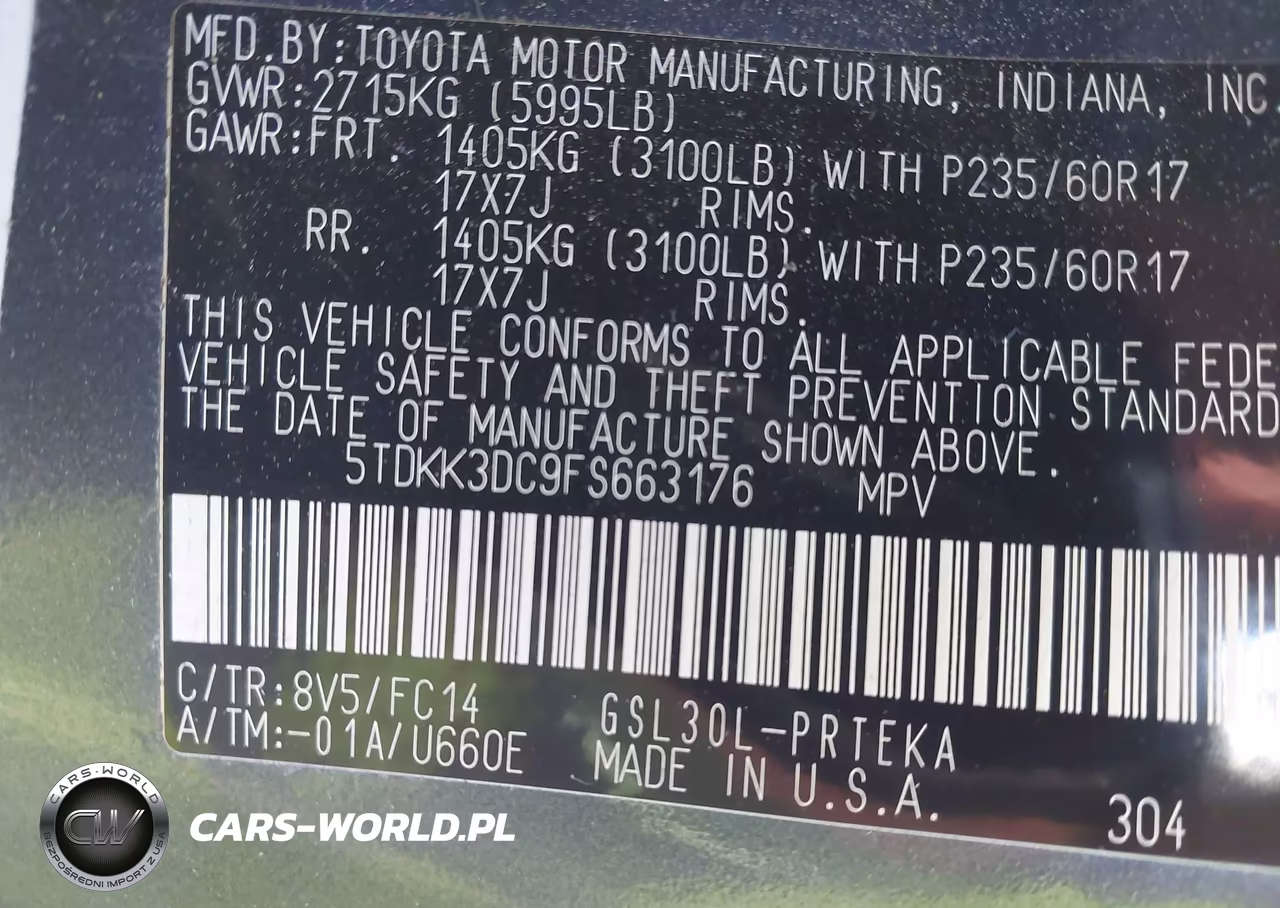 2015 Toyota Sienna Le VIN:5TDKK3DC9FS663176 - 9