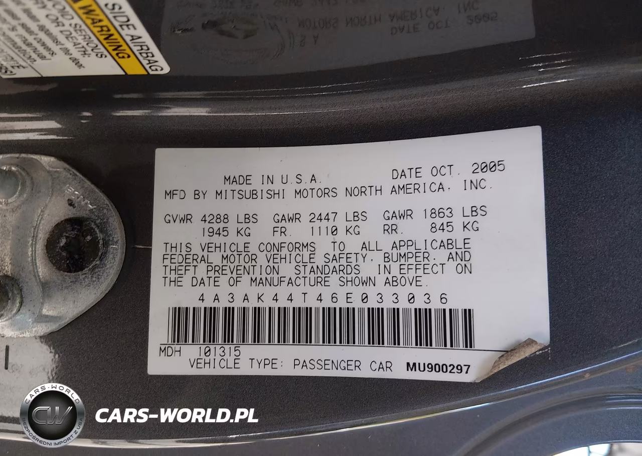2006 Mitsubishi Eclipse Gt VIN:4A3AK44T46E033036 - 9