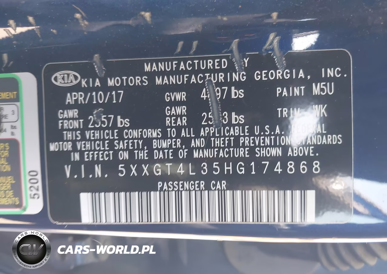 2017 Kia Optima Lx VIN:5XXGT4L35HG174868 - 9