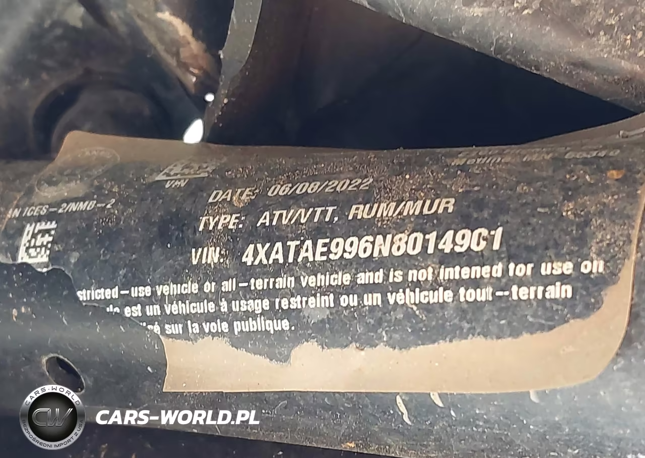 2022 Polaris Ranger 1000 Eps-1000 Premium VIN:4XATAE996N8014901 - 10