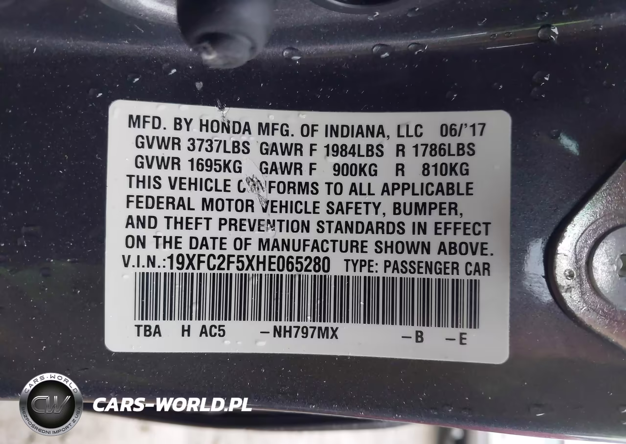 2017 Honda Civic Lx VIN:19XFC2F5XHE065280 - 9