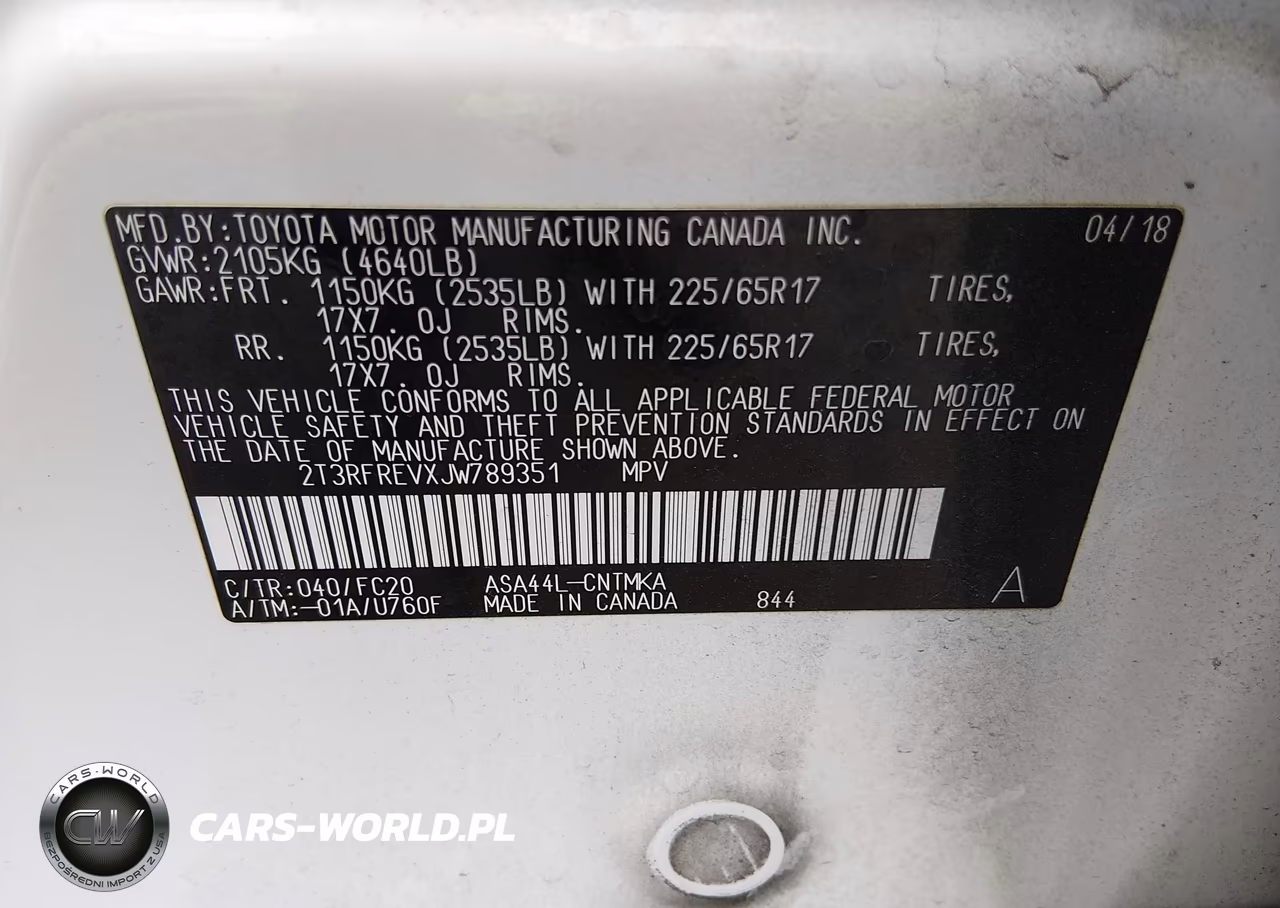2018 Toyota Rav4 Xle VIN:2T3RFREVXJW789351 - 9