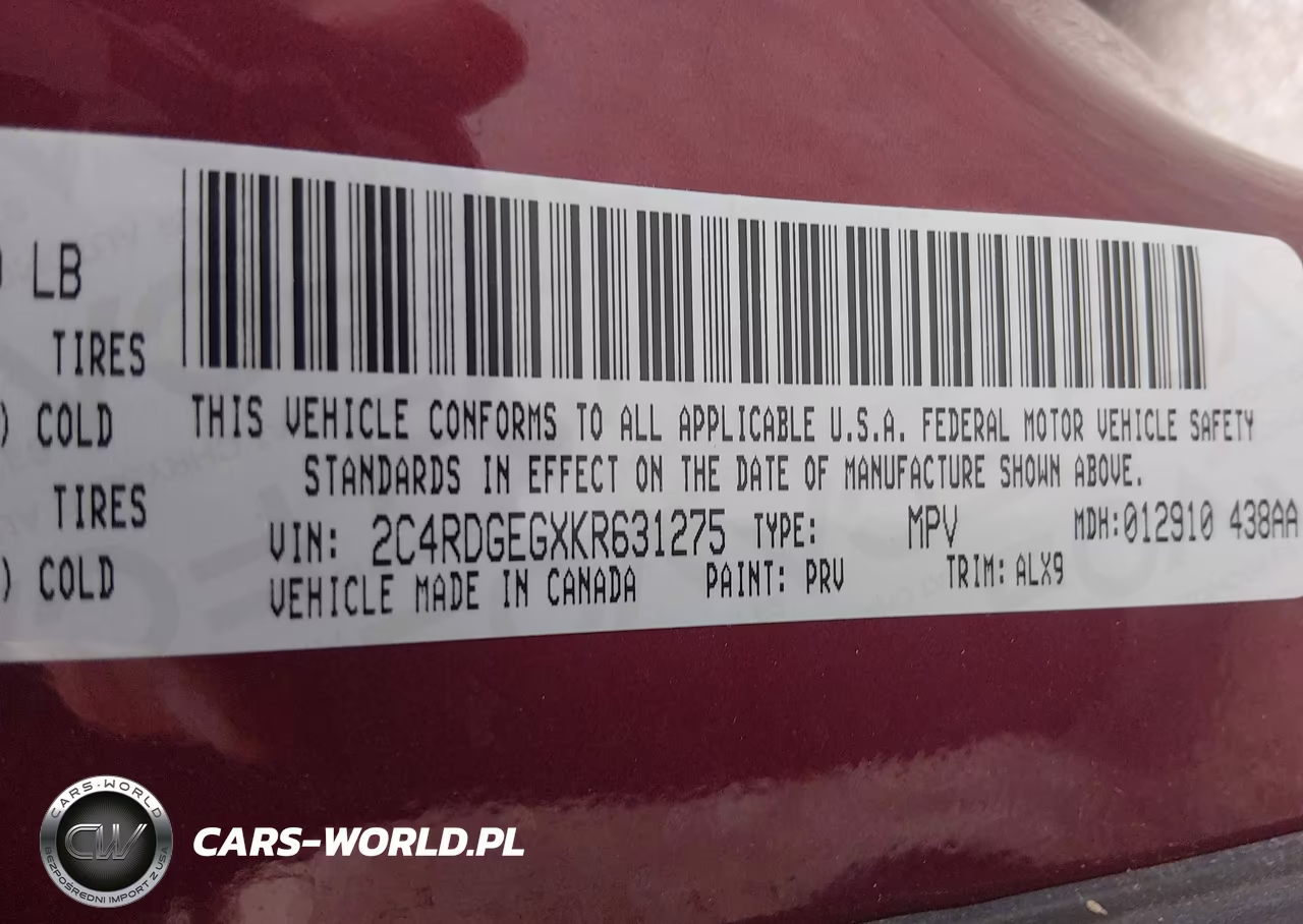 2019 Dodge Grand Caravan Gt VIN:2C4RDGEGXKR631275 - 9
