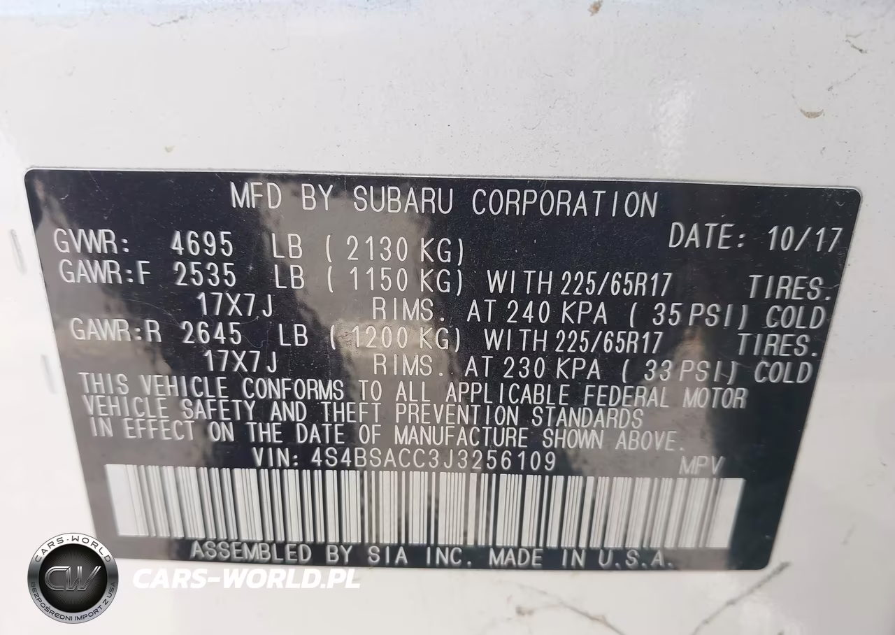 2018 Subaru Outback 2.5I Premium VIN:4S4BSACC3J3256109 - 9