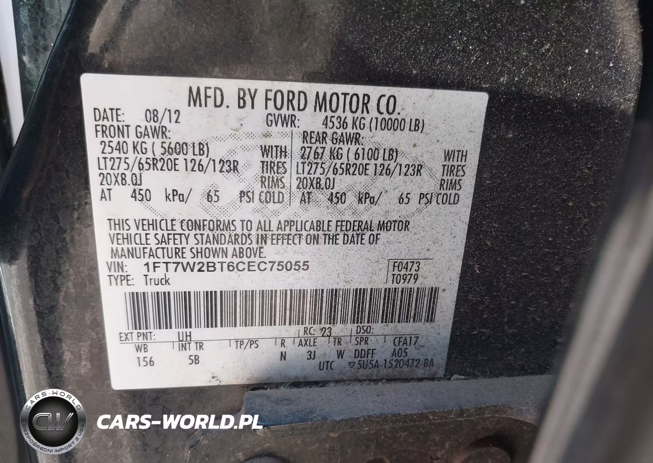 2012 Ford F-250 Lariat VIN:1FT7W2BT6CEC75055 - 9