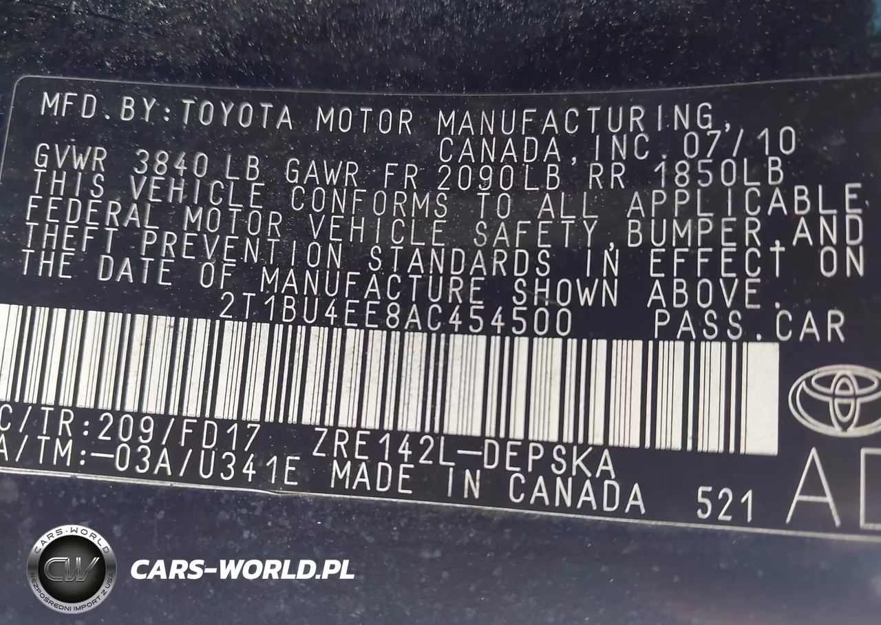 2010 Toyota Corolla S VIN:2T1BU4EE8AC454500 - 9