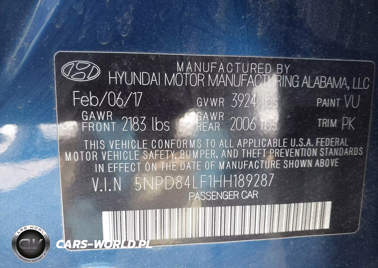 2017 Hyundai Elantra Se VIN:5NPD84LF1HH189287 - 9