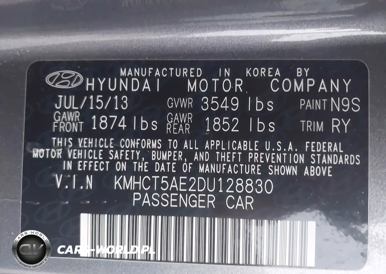 2013 Hyundai Accent Gs VIN:KMHCT5AE2DU128830 - 9