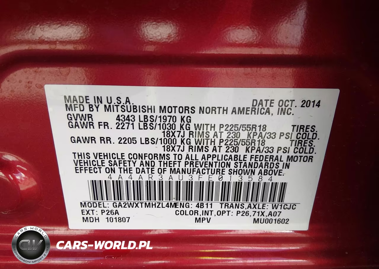 2015 Mitsubishi Outlander Sport Es VIN:4A4AR3AU3FE013584 - 9