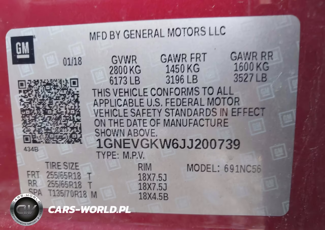 2018 Chevrolet Traverse 1Lt VIN:1GNEVGKW6JJ200739 - 9