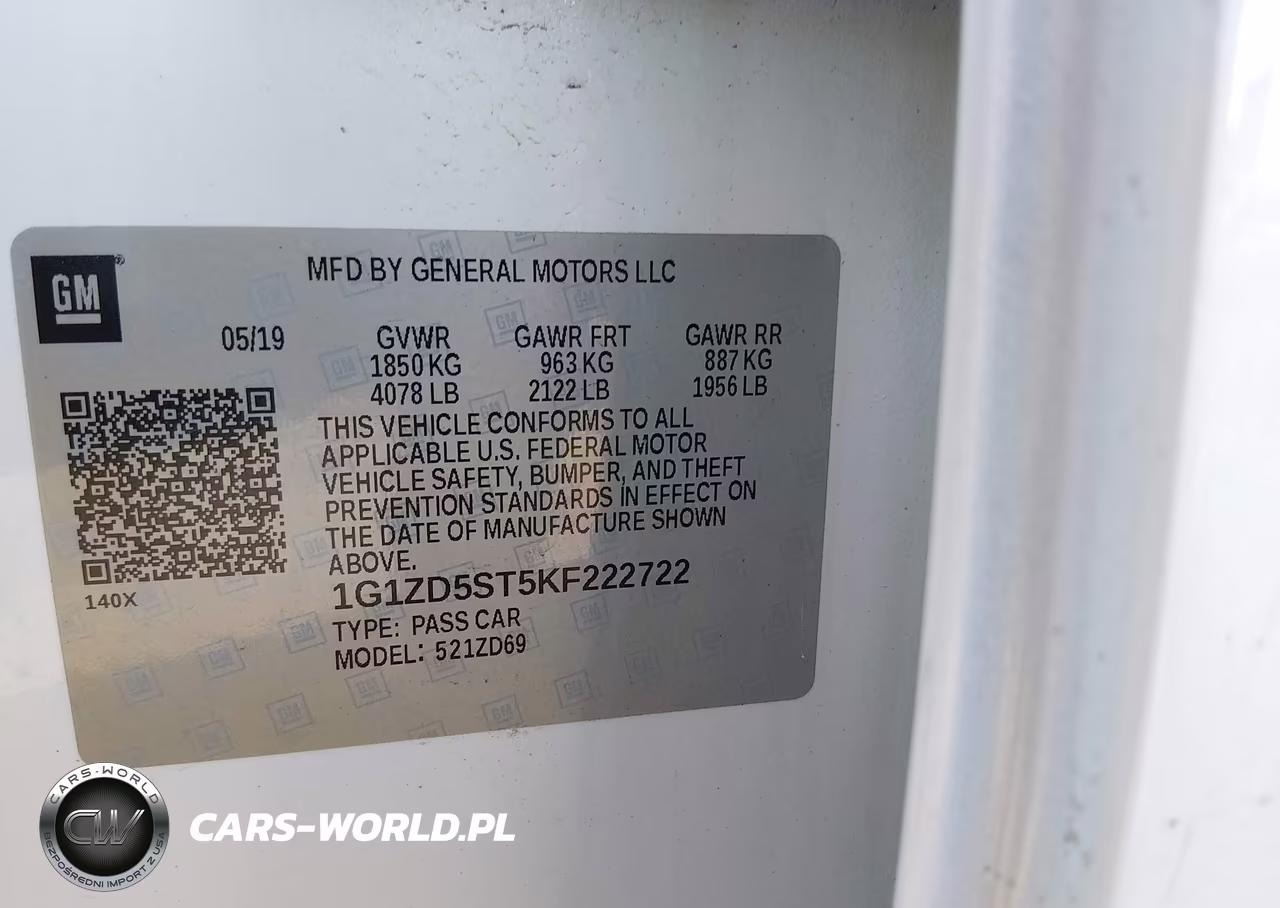 2019 Chevrolet Malibu Lt VIN:1G1ZD5ST5KF222722 - 9