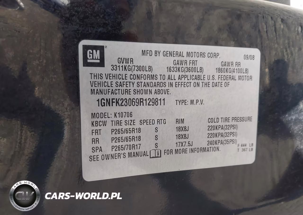 2009 Chevrolet Tahoe Lt2 VIN:1GNFK23069R129811 - 9