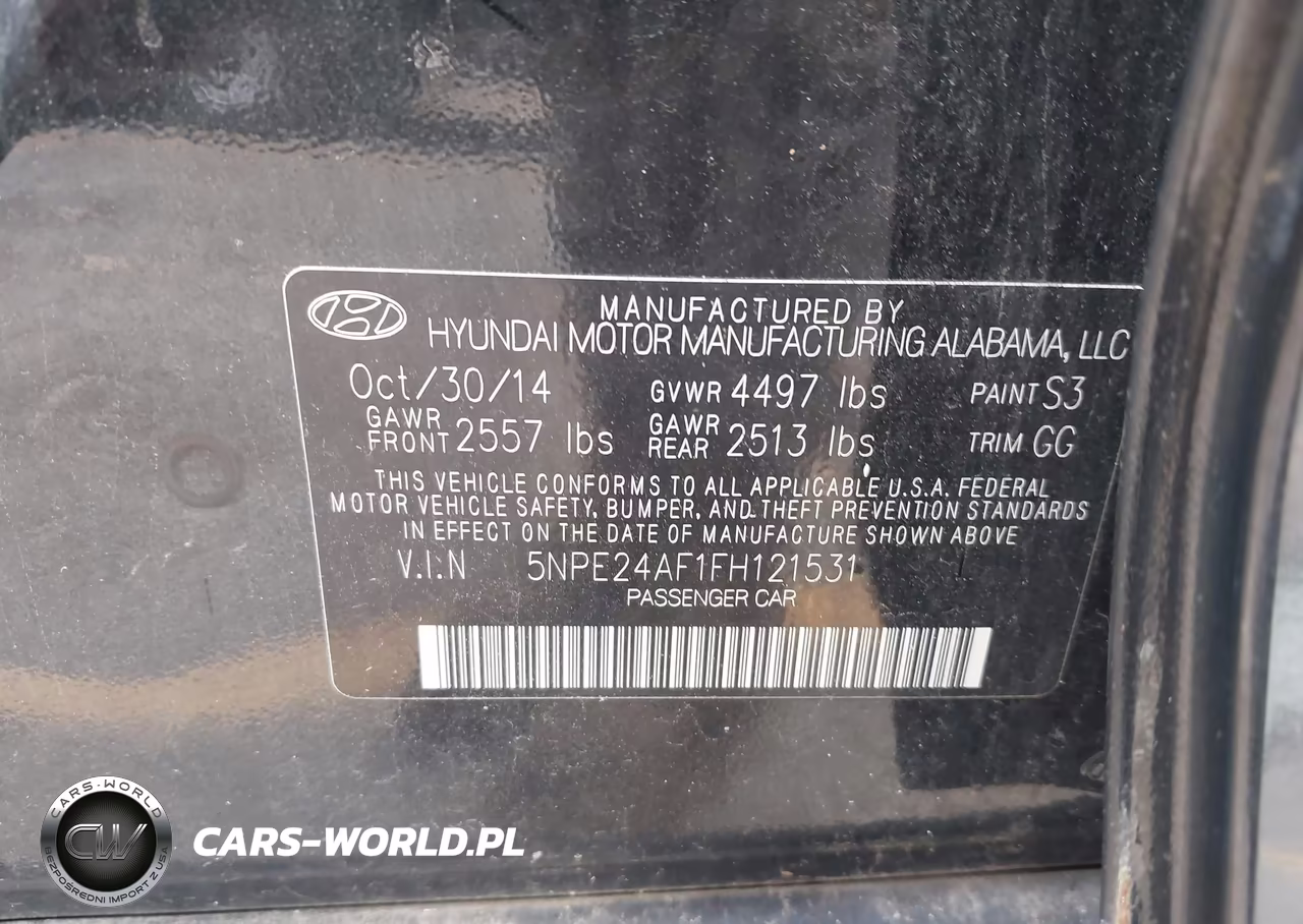 2015 Hyundai Sonata Se VIN:5NPE24AF1FH121531 - 9