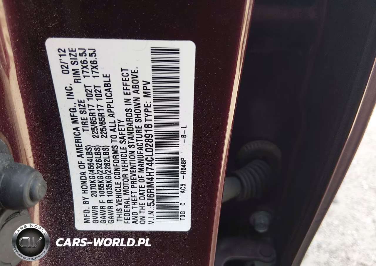 2012 Honda Cr-V Ex-L VIN:5J6RM4H74CL028918 - 9