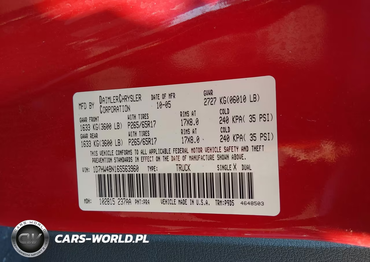 2006 Dodge Dakota Slt VIN:1D7HW48N16S563960 - 9