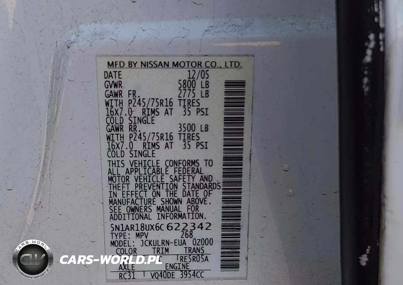 2006 Nissan Pathfinder S VIN:5N1AR18UX6C622342 - 9