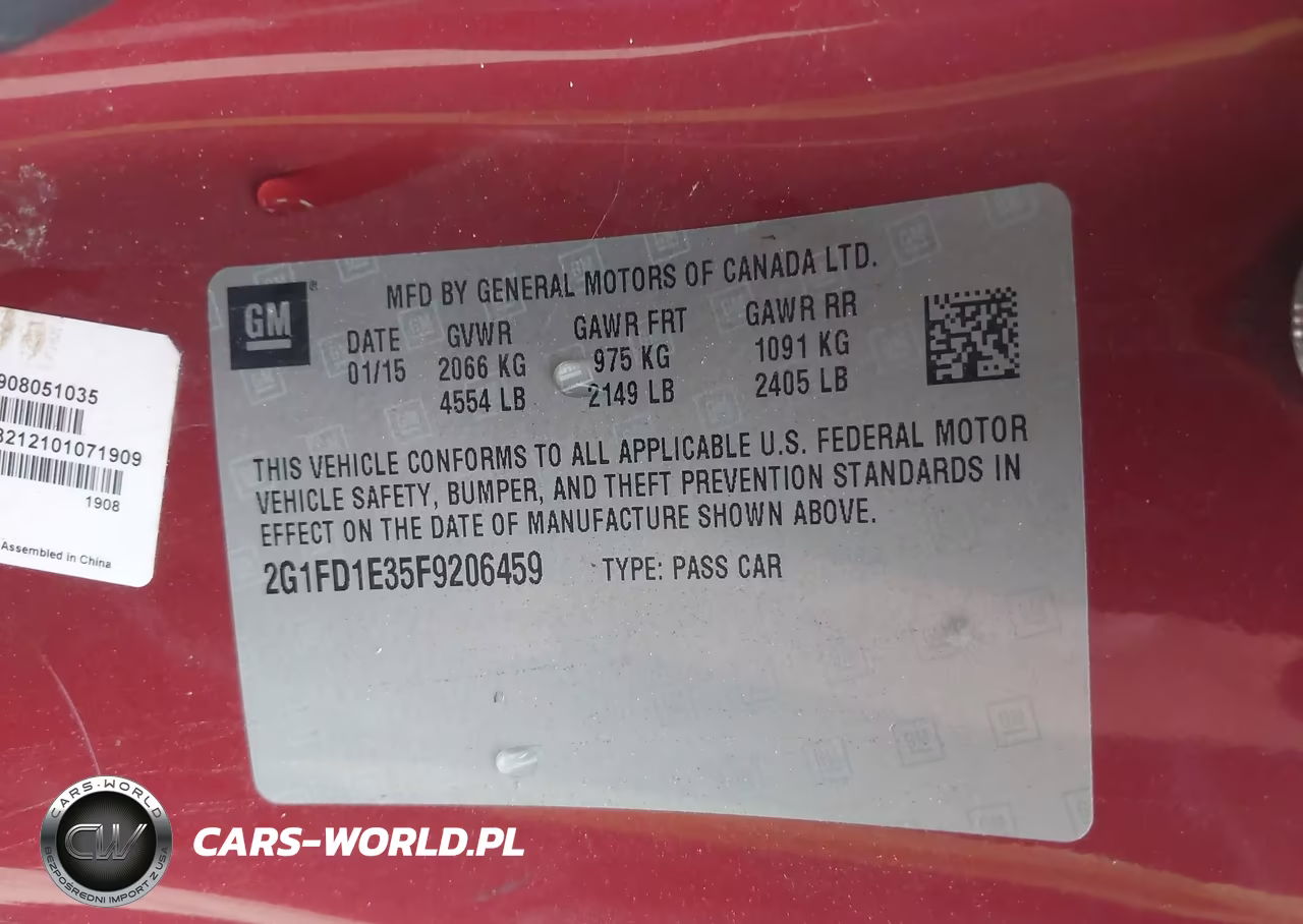 2015 Chevrolet Camaro 1Lt VIN:2G1FD1E35F9206459 - 9