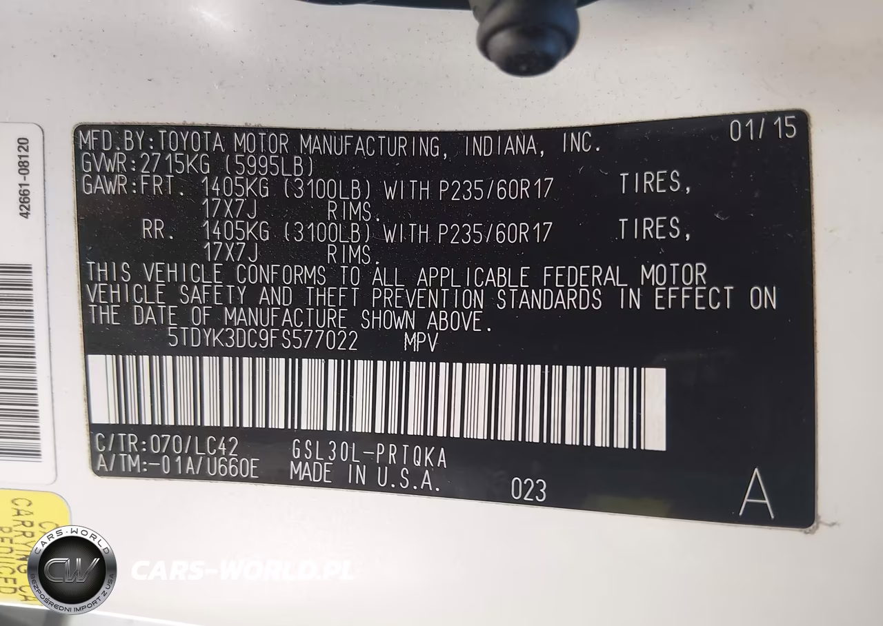2015 Toyota Sienna Xle 8 Passenger VIN:5TDYK3DC9FS577022 - 9