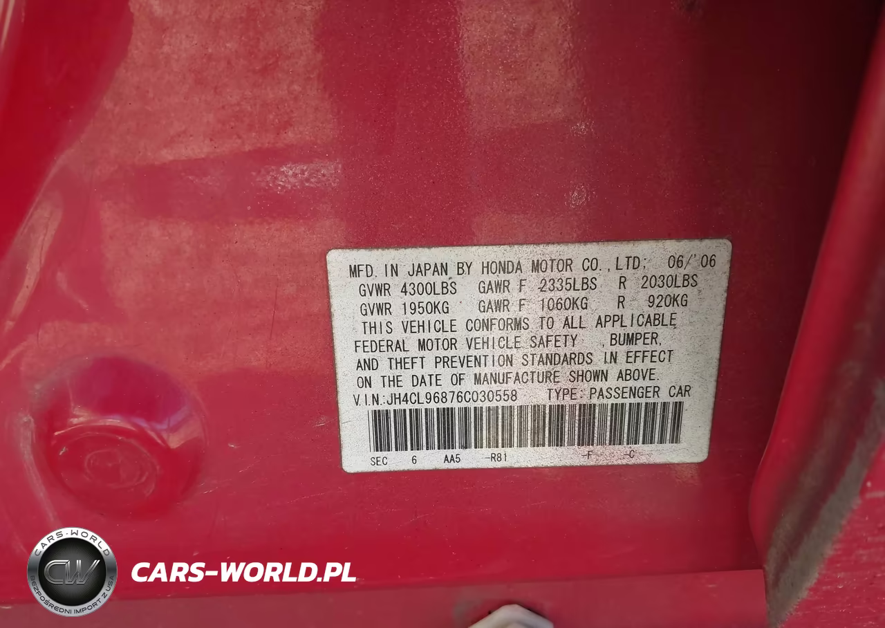 2006 Acura Tsx VIN:JH4CL96876C030558 - 9