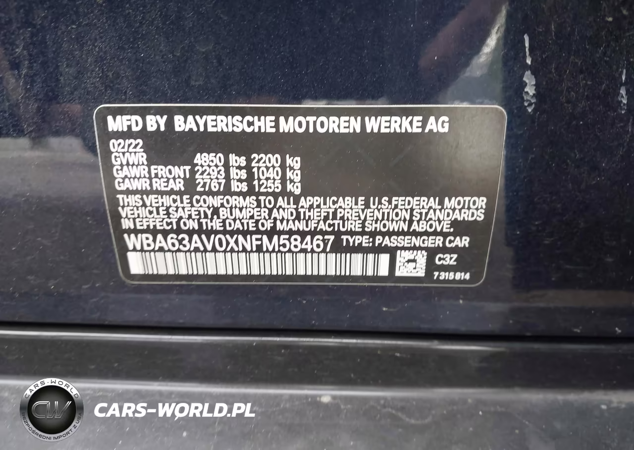 2022 BMW 430I Gran Coupe VIN:WBA63AV0XNFM58467 - 9