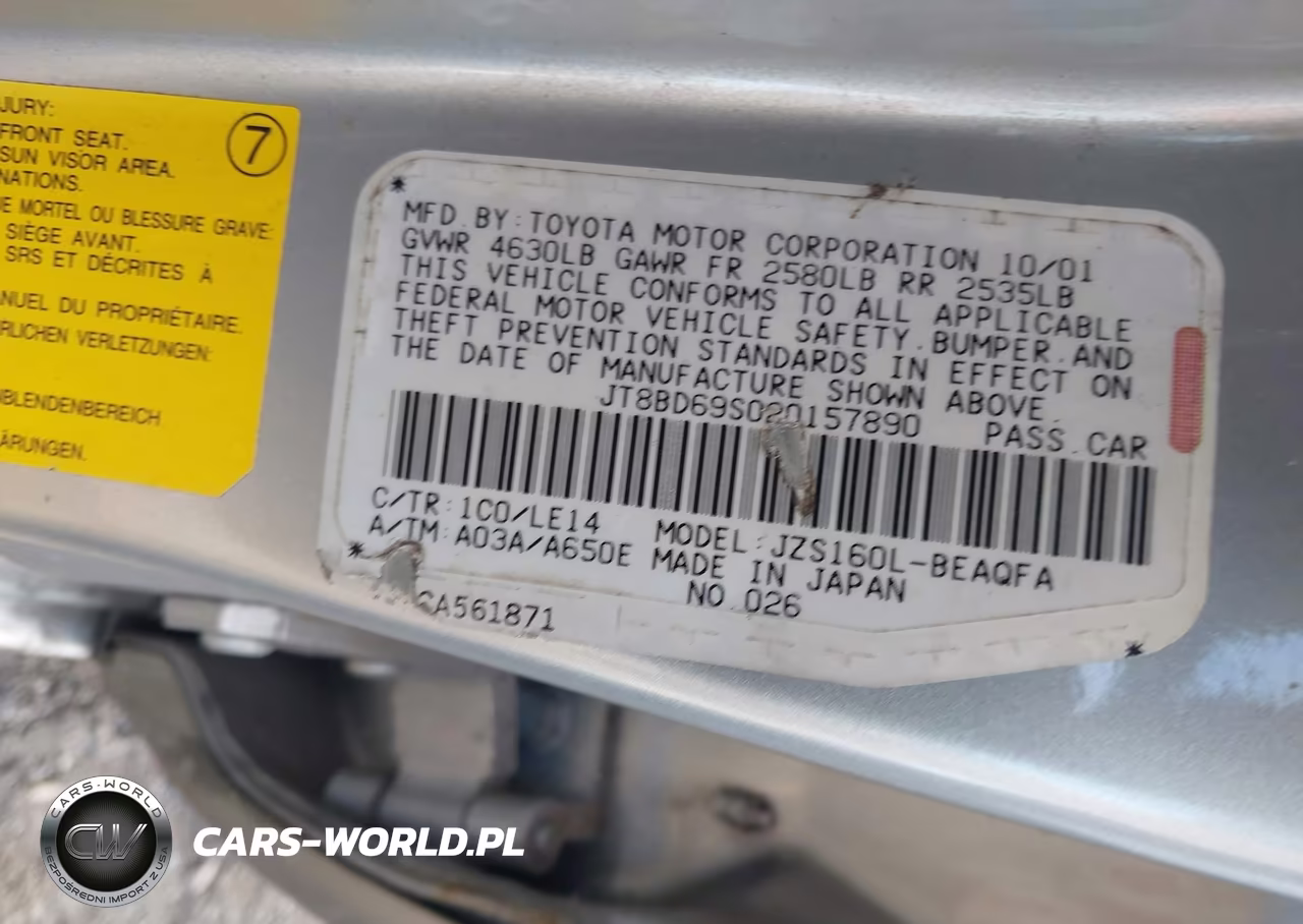 2002 Lexus Gs 300 VIN:JT8BD69S020157890 - 9