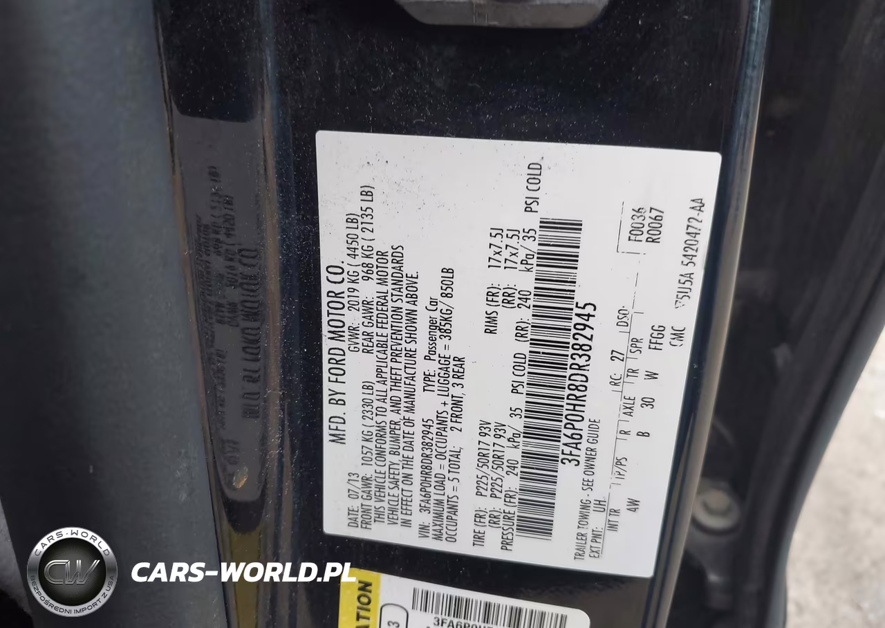 2013 Ford Fusion Se VIN:3FA6P0HR8DR382945 - 9