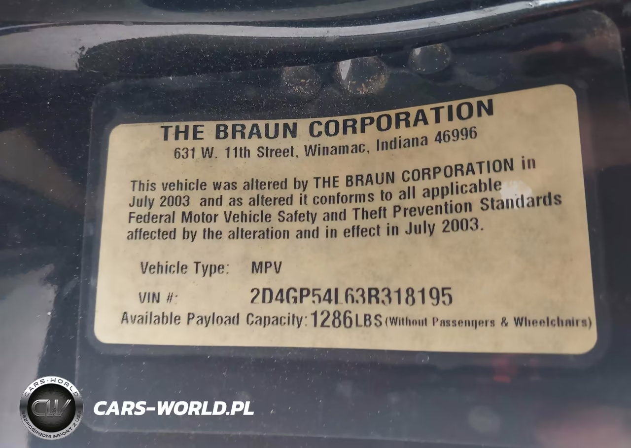 2003 Dodge Grand Caravan Es VIN:2D4GP54L63R318195 - 9