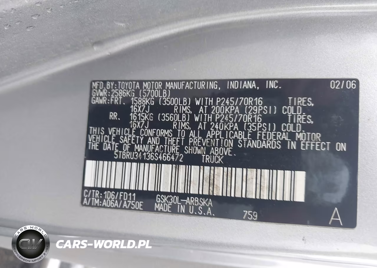 2006 Toyota Tundra Sr5 VIN:5TBRU34136S466472 - 9