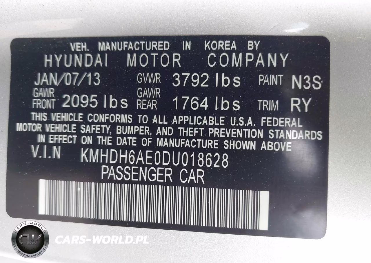2013 Hyundai Elantra Gs VIN:KMHDH6AE0DU018628 - 9