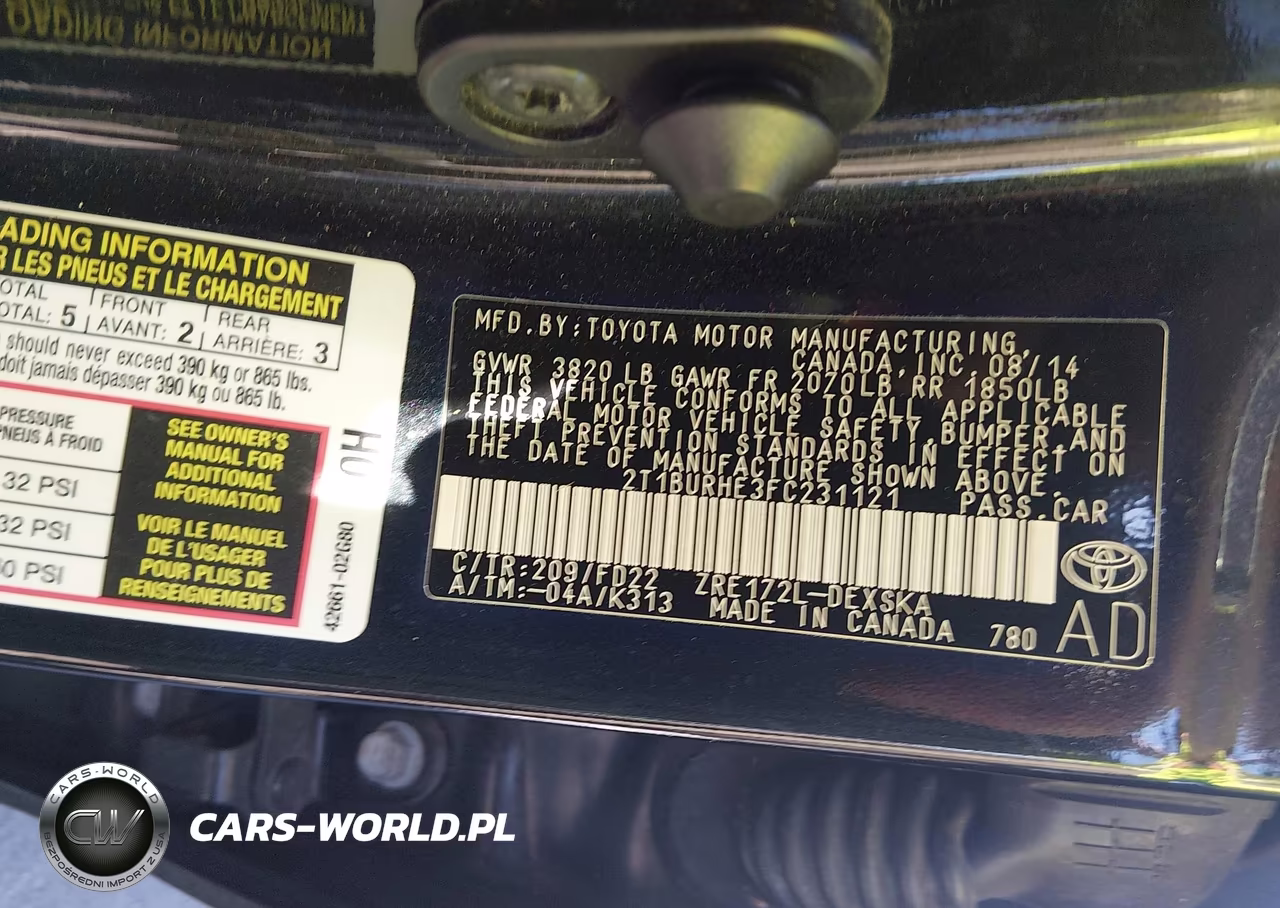 2015 Toyota Corolla S Plus VIN:2T1BURHE3FC231121 - 9