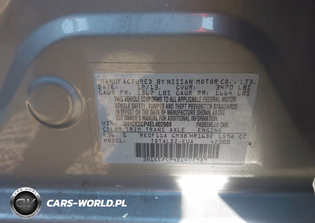 2014 Nissan Versa Note Sv VIN:3N1CE2CP4EL402989 - 9