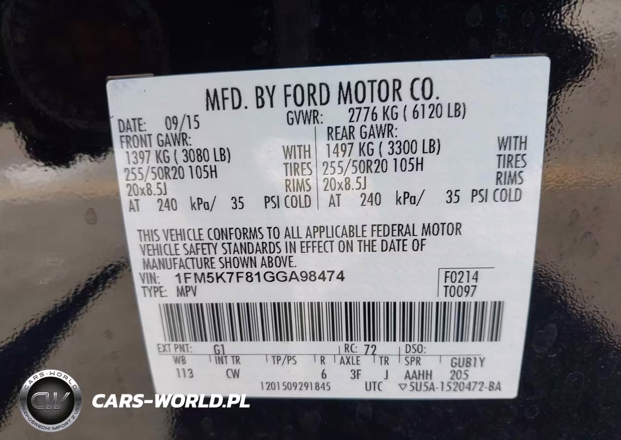 2016 Ford Explorer Limited VIN:1FM5K7F81GGA98474 - 9