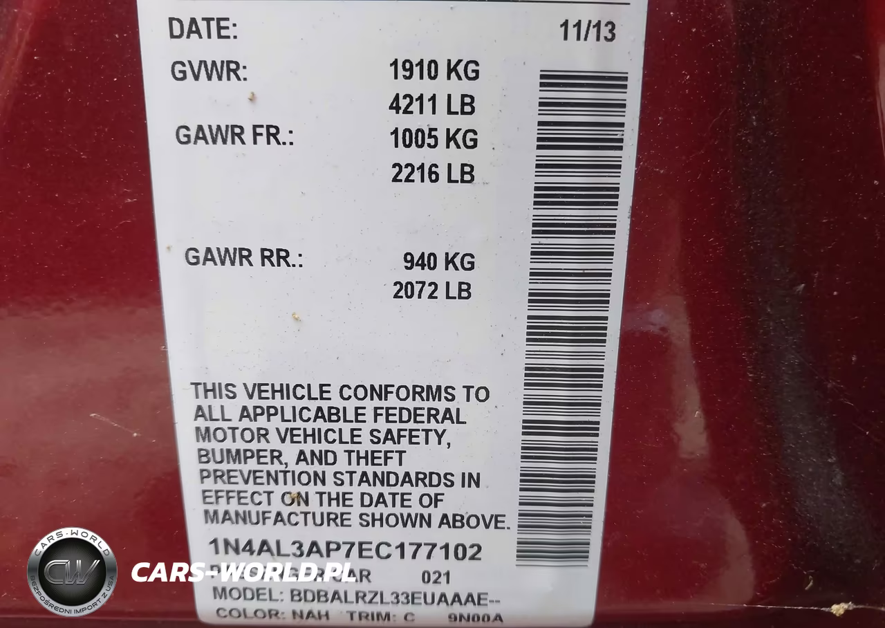 2014 Nissan Altima 2.5 S VIN:1N4AL3AP7EC177102 - 9