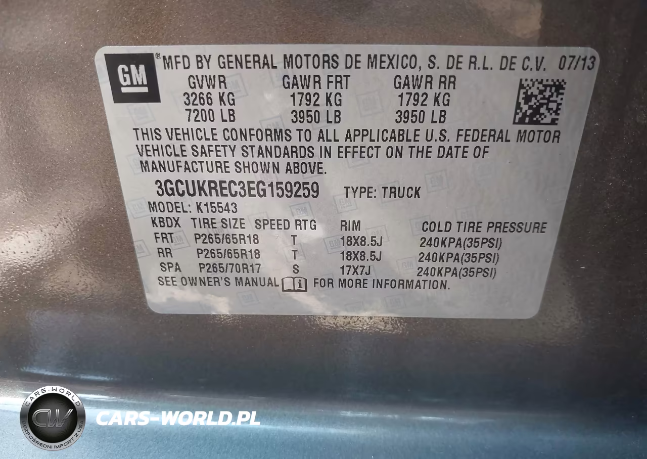 2014 Chevrolet Silverado 1500 2Lt VIN:3GCUKREC3EG159259 - 9