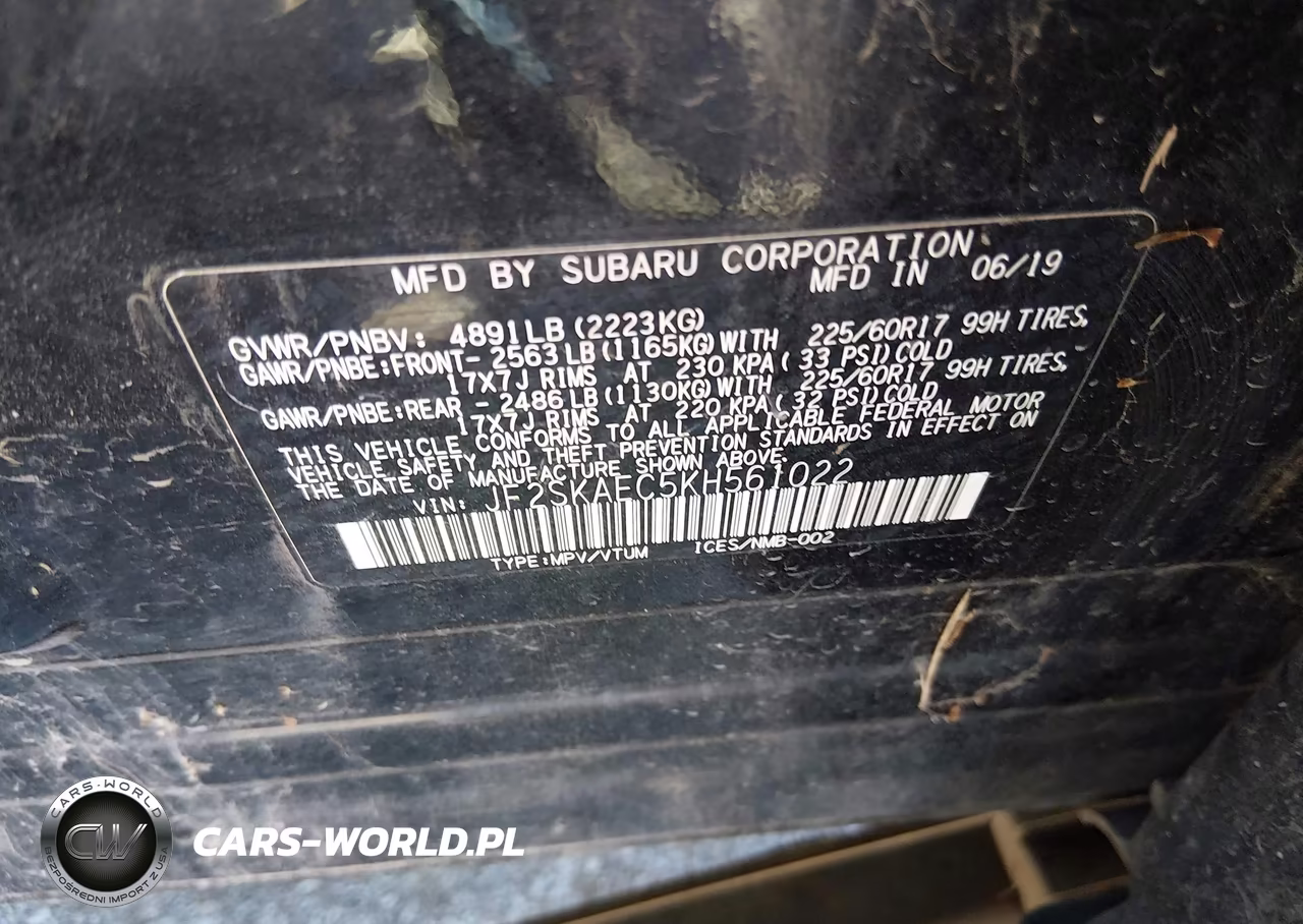 2019 Subaru Forester Premium VIN:JF2SKAEC5KH561022 - 9