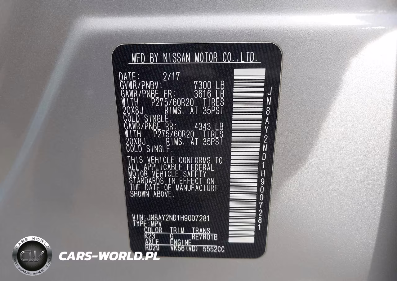 2017 Nissan Armada Platinum VIN:JN8AY2ND1H9007281 - 9