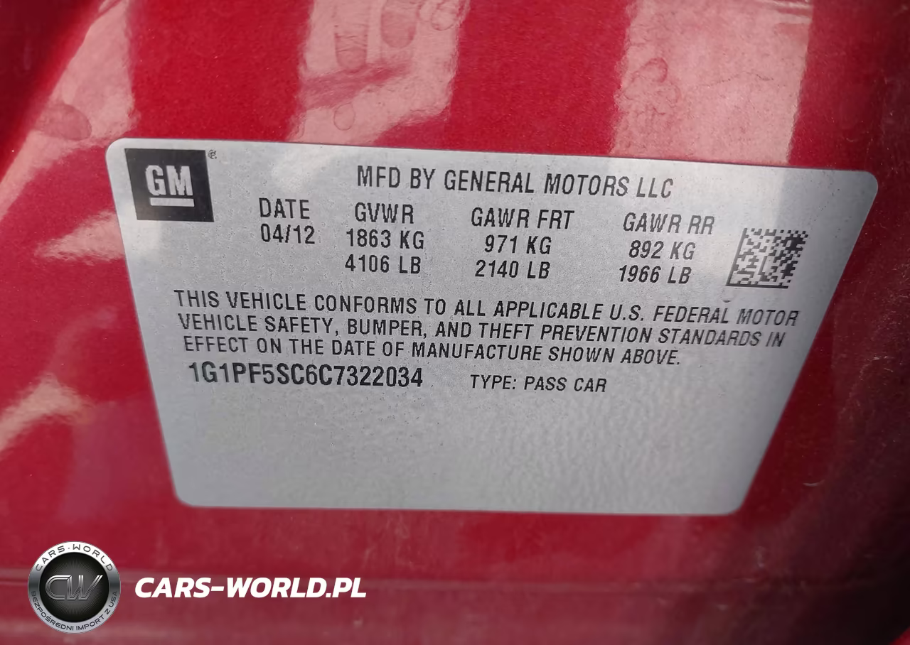 2012 Chevrolet Cruze 1Lt VIN:1G1PF5SC6C7322034 - 9