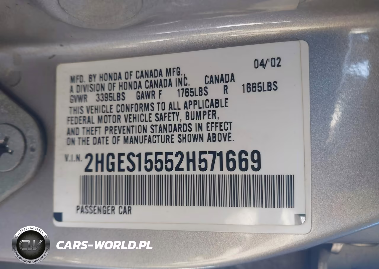 2002 Honda Civic Lx VIN:2HGES15552H571669 - 9