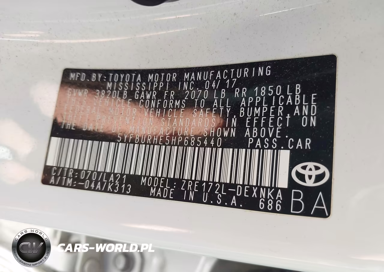 2017 Toyota Corolla Xle VIN:5YFBURHE5HP685440 - 9
