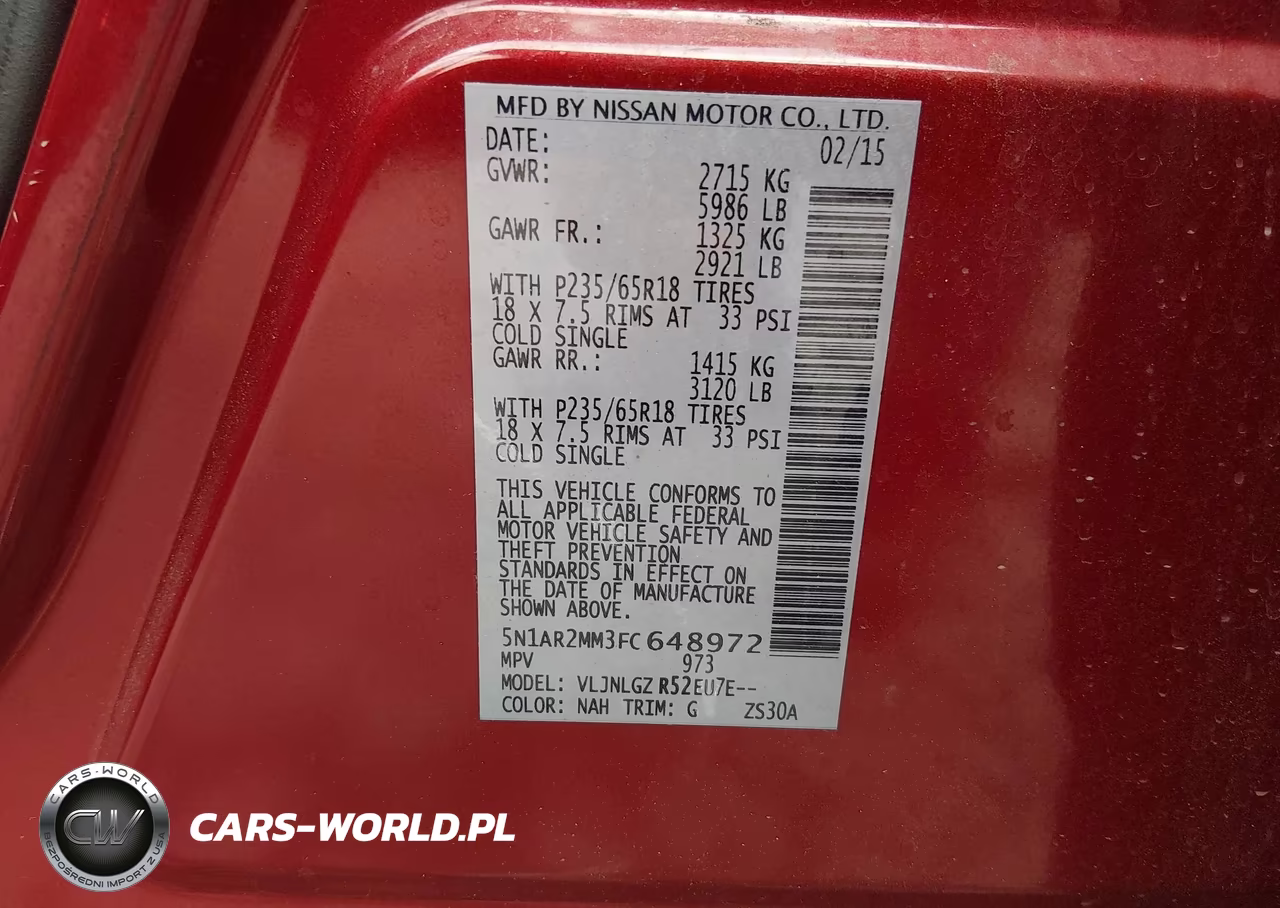 2015 Nissan Pathfinder Sl VIN:5N1AR2MM3FC648972 - 9