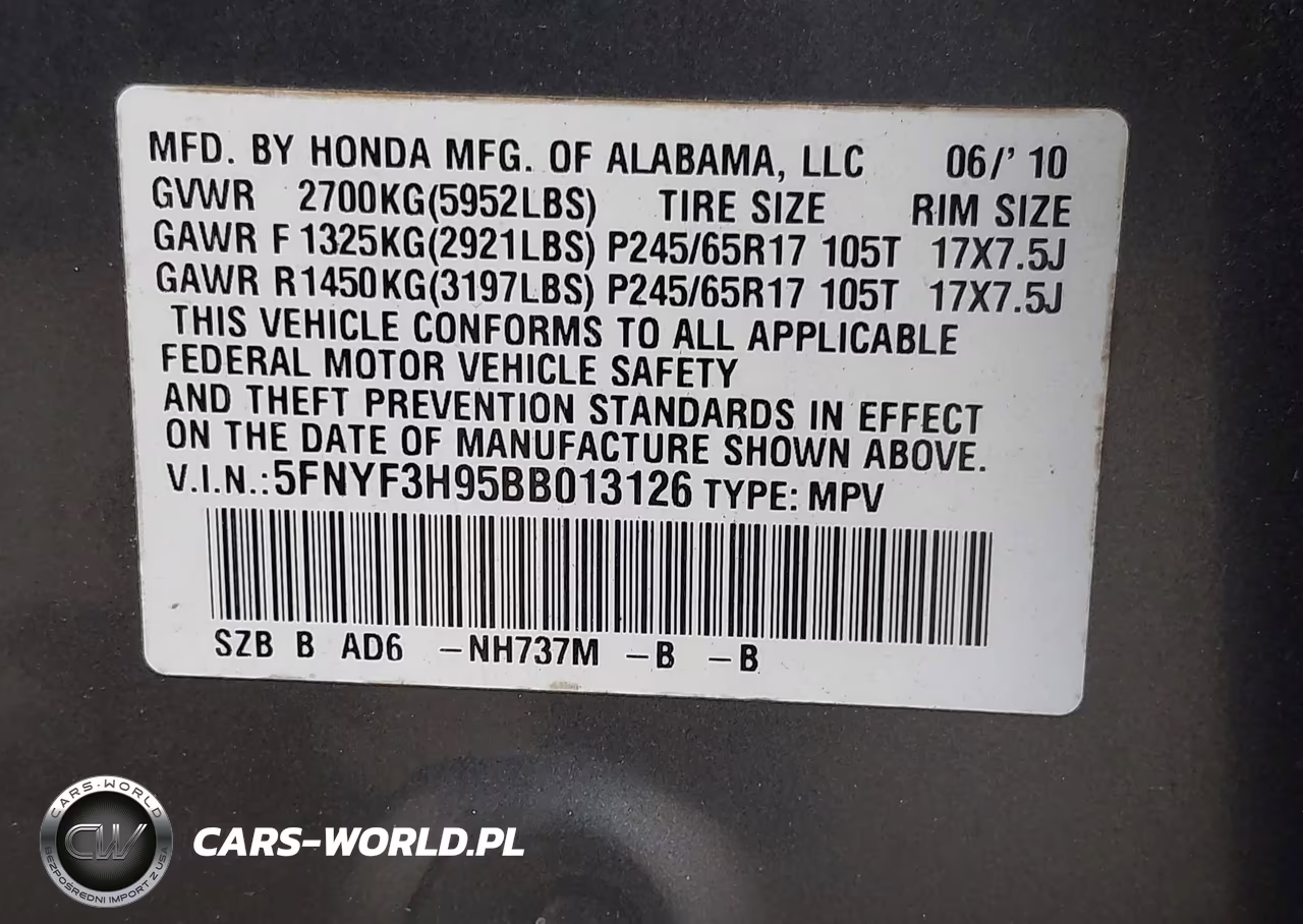 2011 Honda Pilot Touring VIN:5FNYF3H95BB013126 - 9