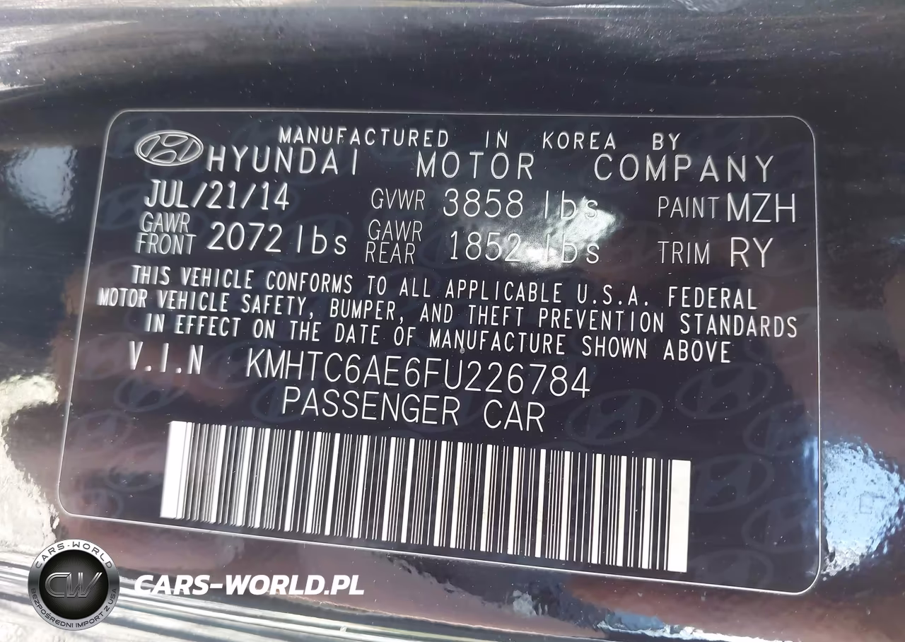 2015 Hyundai Veloster Turbo VIN:KMHTC6AE6FU226784 - 9
