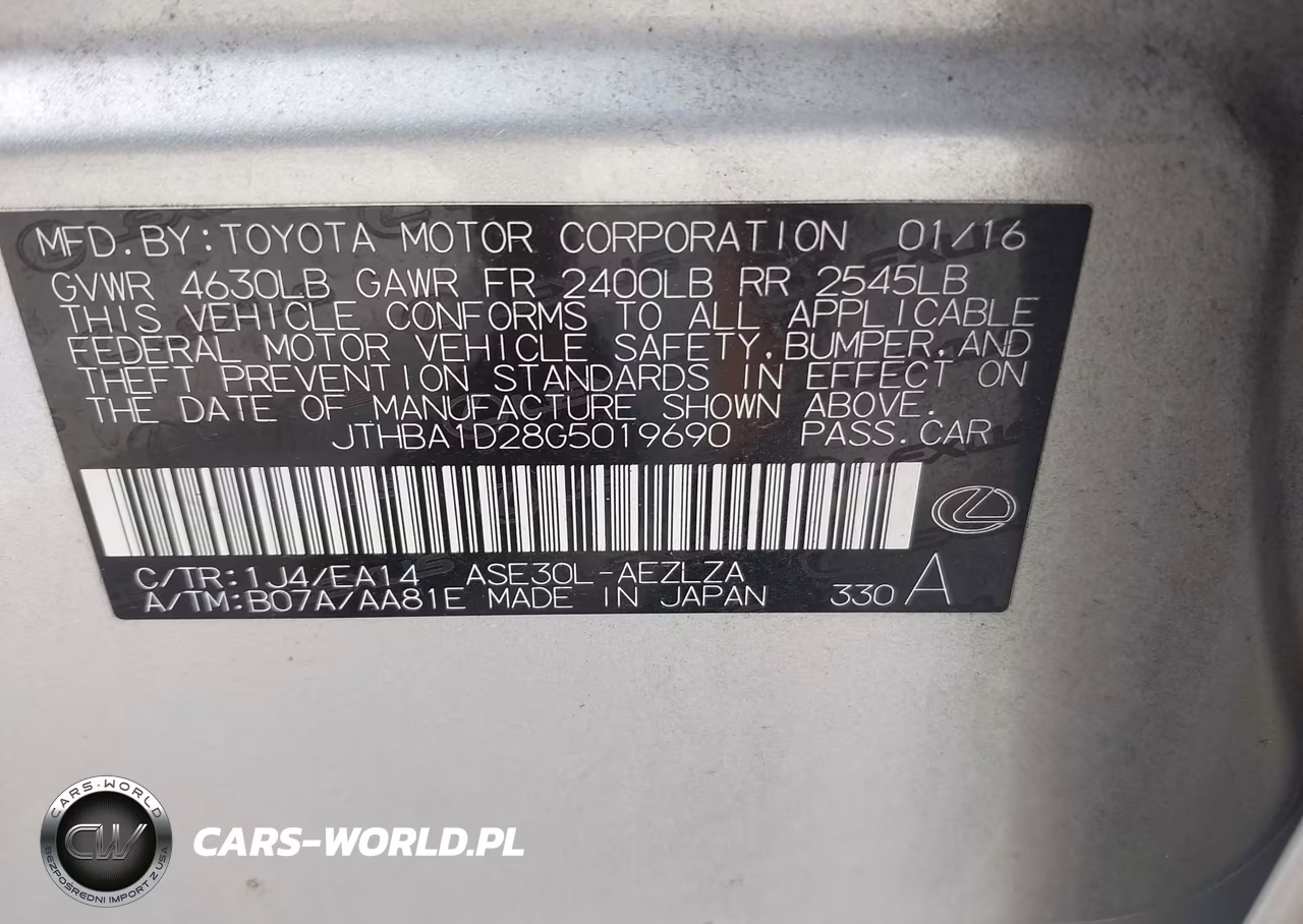 2016 Lexus Is 200T VIN:JTHBA1D28G5019690 - 9