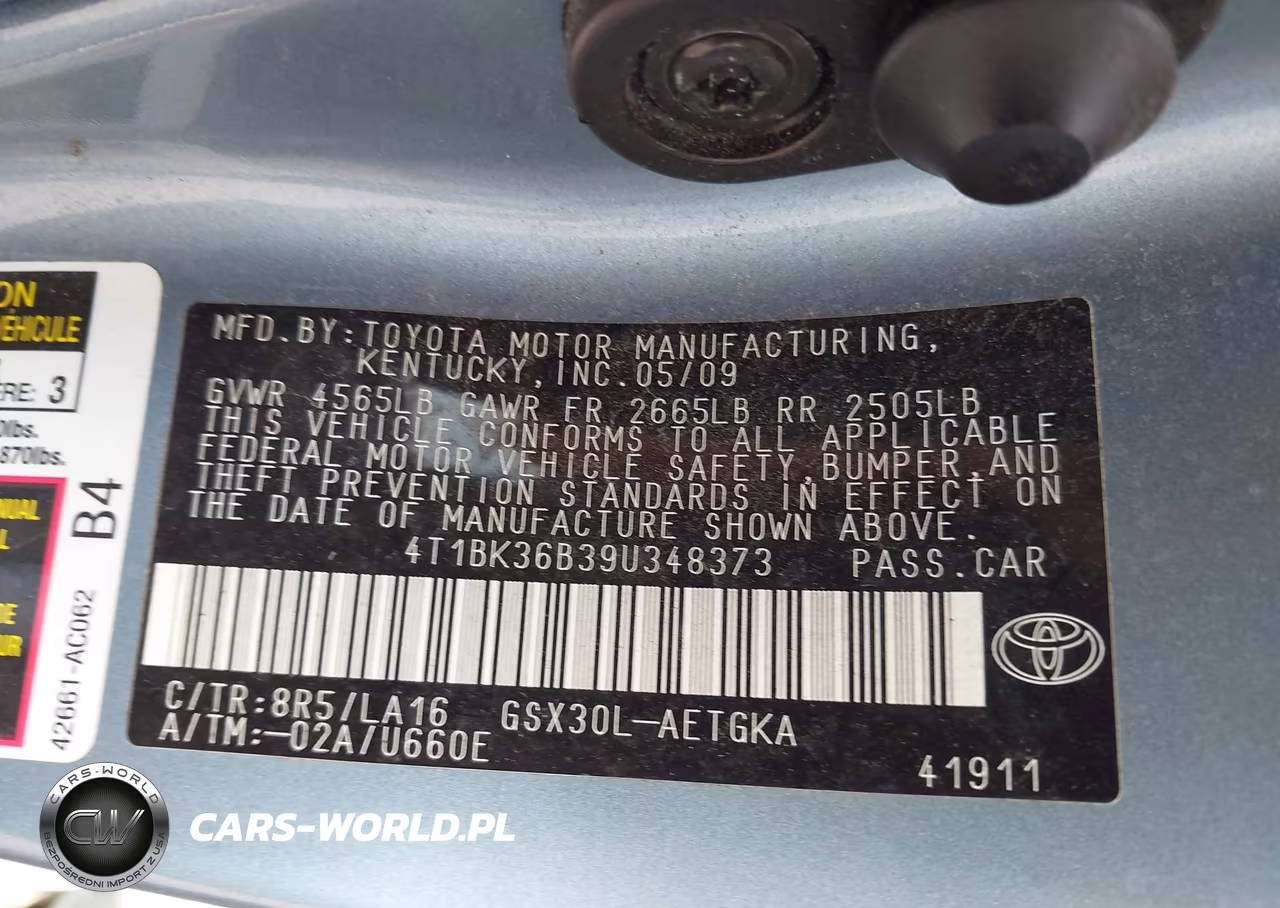 2009 Toyota Avalon Xls VIN:4T1BK36B39U348373 - 9